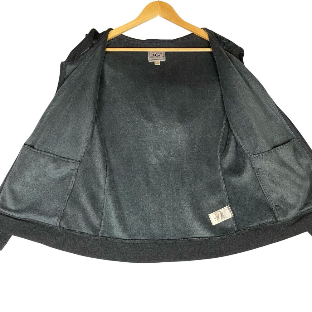UGG Fleece Lined Full Zip Hoodie Dark Gray Women’s S Soft Cozy Sweatshirt Pocket - Picture 4 of 8